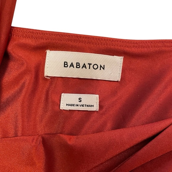 Babaton Artizia Square Neckline Rust/Orange/Copper/Long Sleeve Bodysuit-Small - Picture 7 of 11